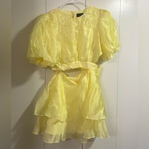 Enya Organza Mini Dress in Sunshine